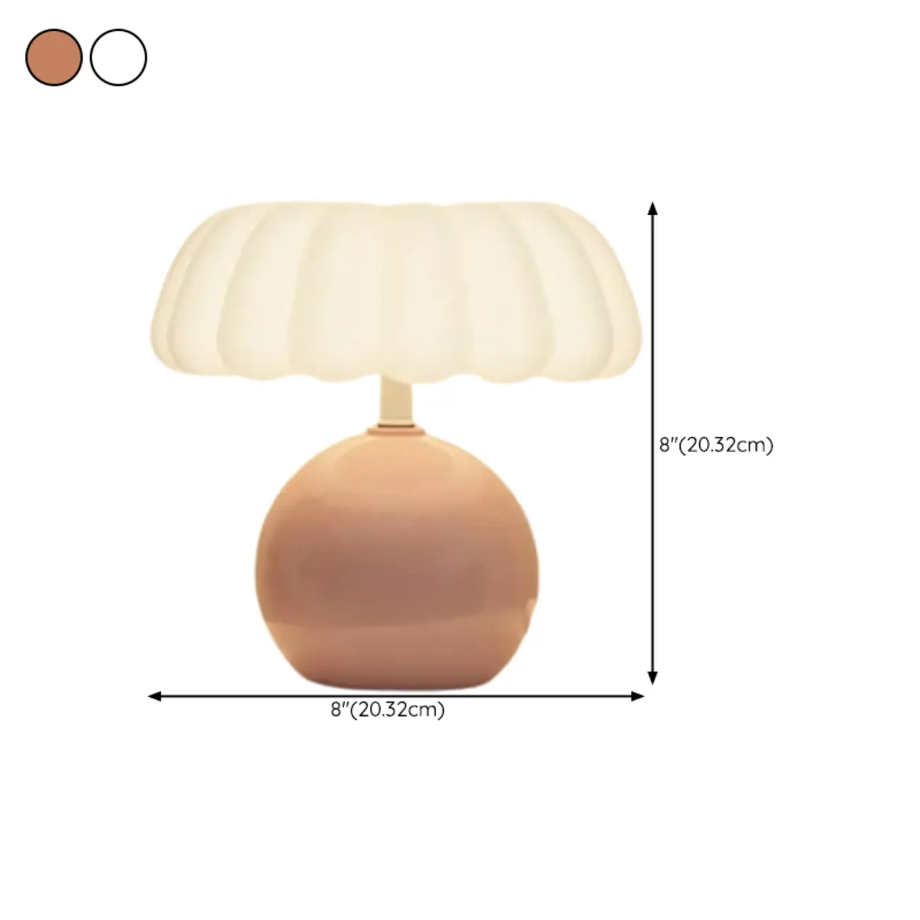 Pumpkin-Shape White Resin LED Table Lamp in 3 Color Light #size | homeyfad