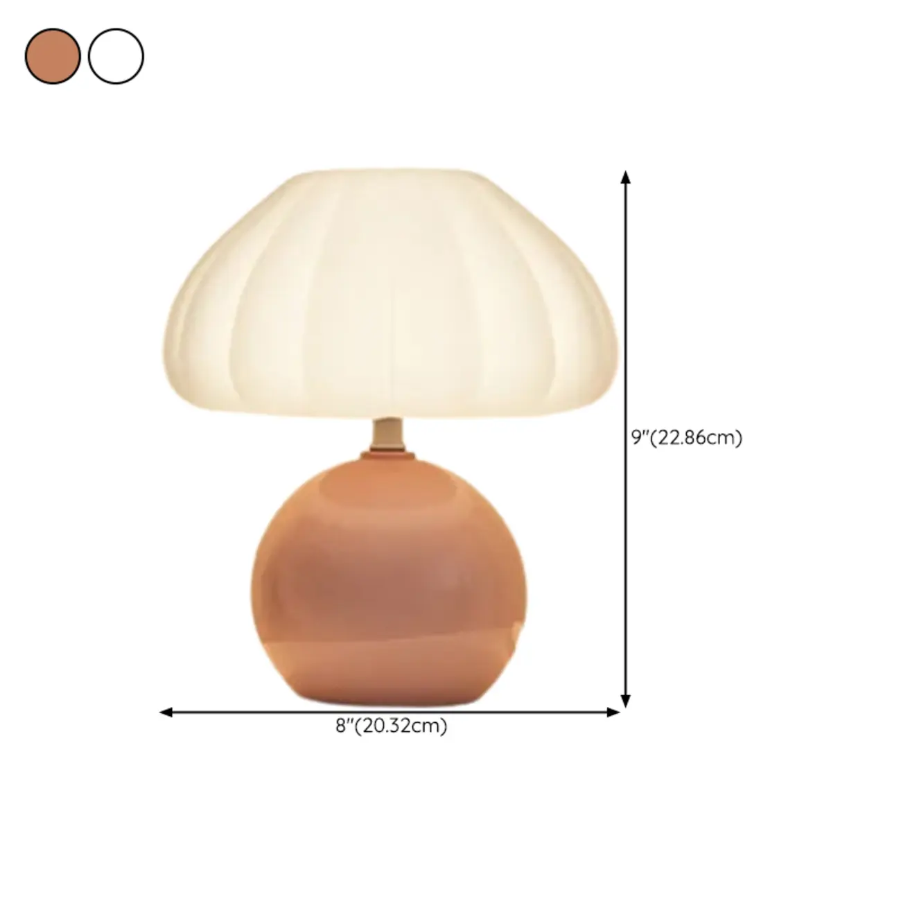 Pumpkin-Shape White Resin LED Table Lamp in 3 Color Light Image - 18 | homeyfad