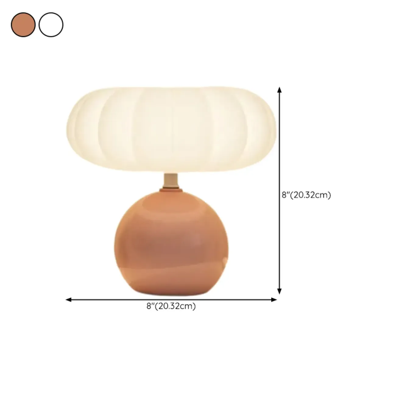 Pumpkin-Shape White Resin LED Table Lamp in 3 Color Light Image - 19