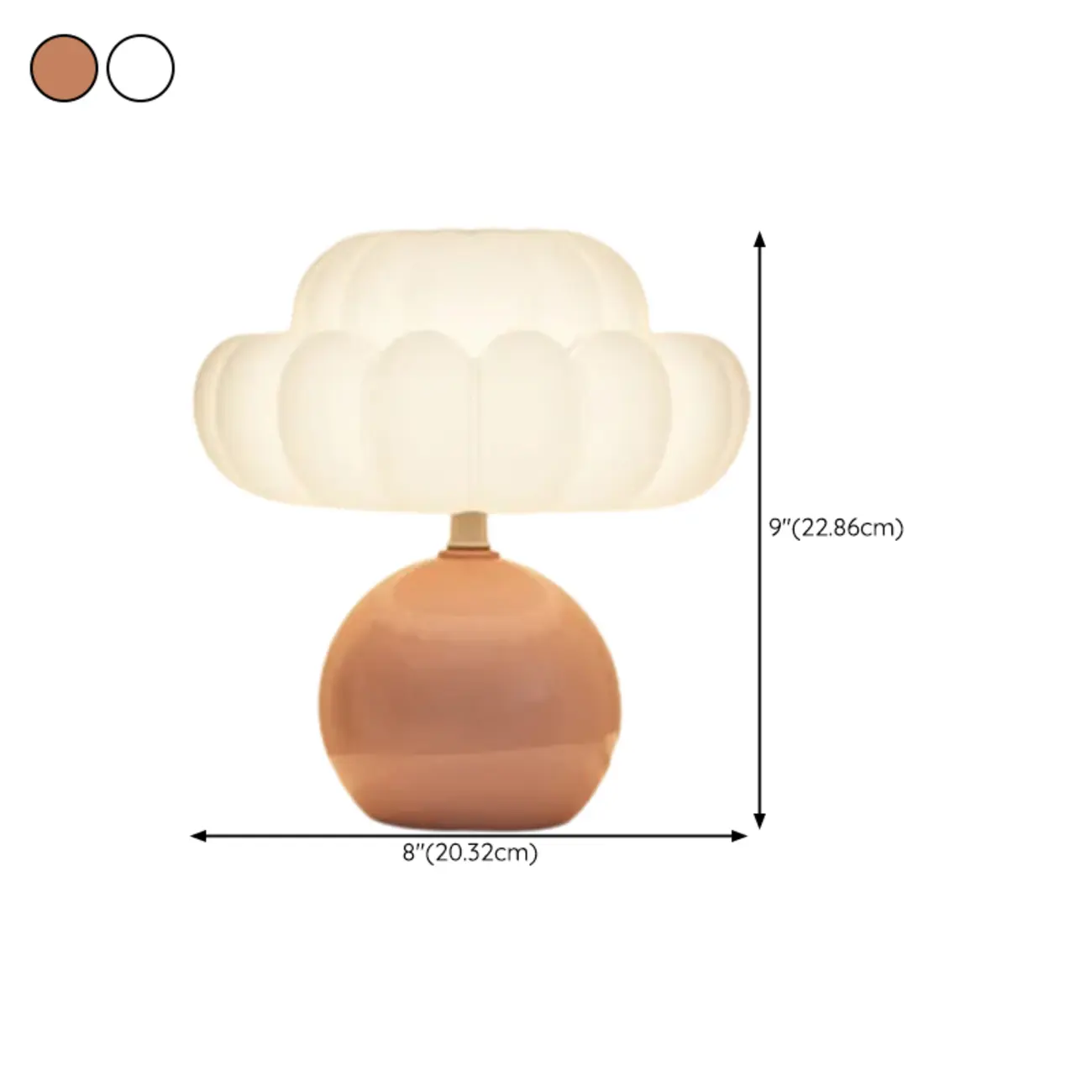 Pumpkin-Shape White Resin LED Table Lamp in 3 Color Light Image - 20 | homeyfad