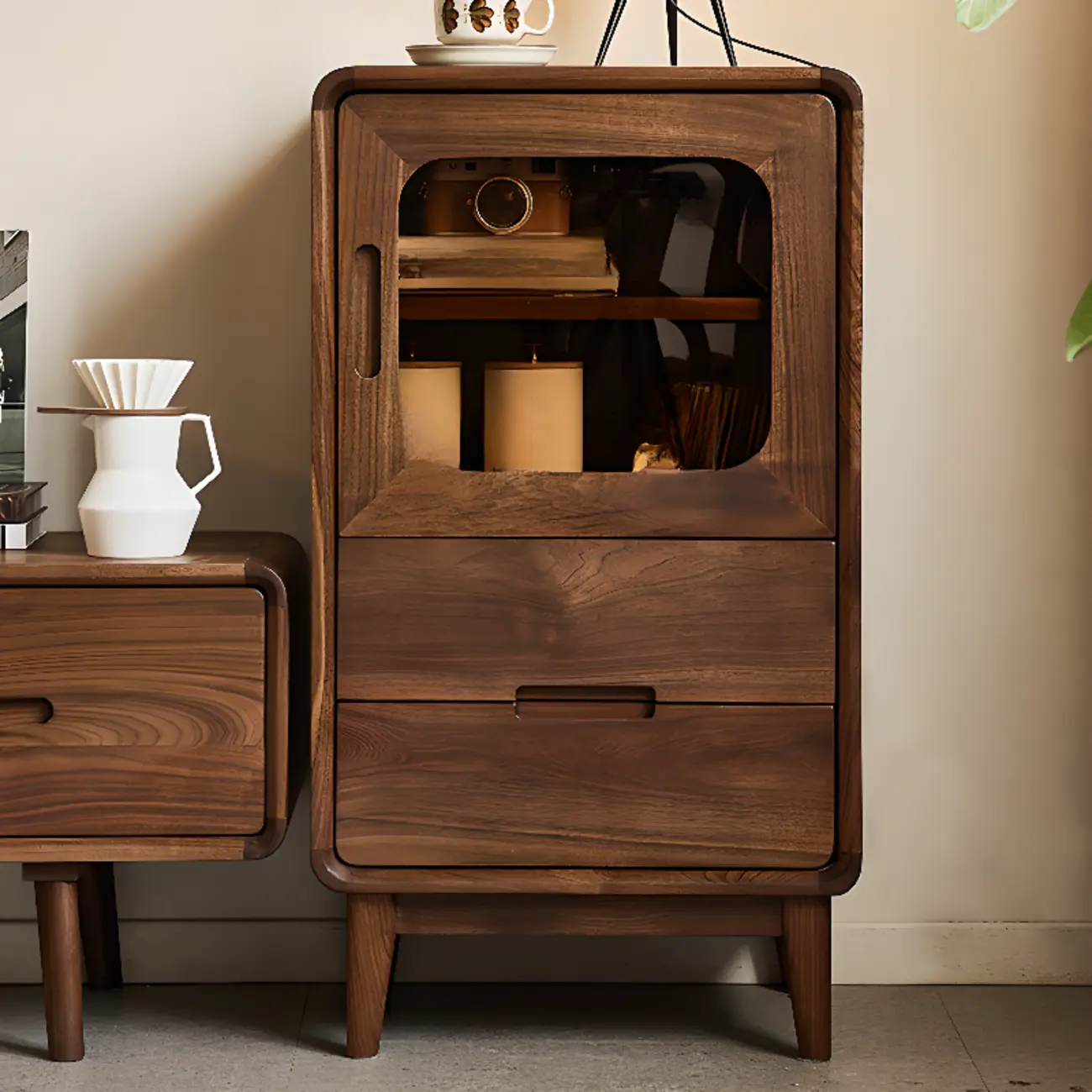 Scandinavian Wood China Cabinet with Storage Image - 4 | homeyfad