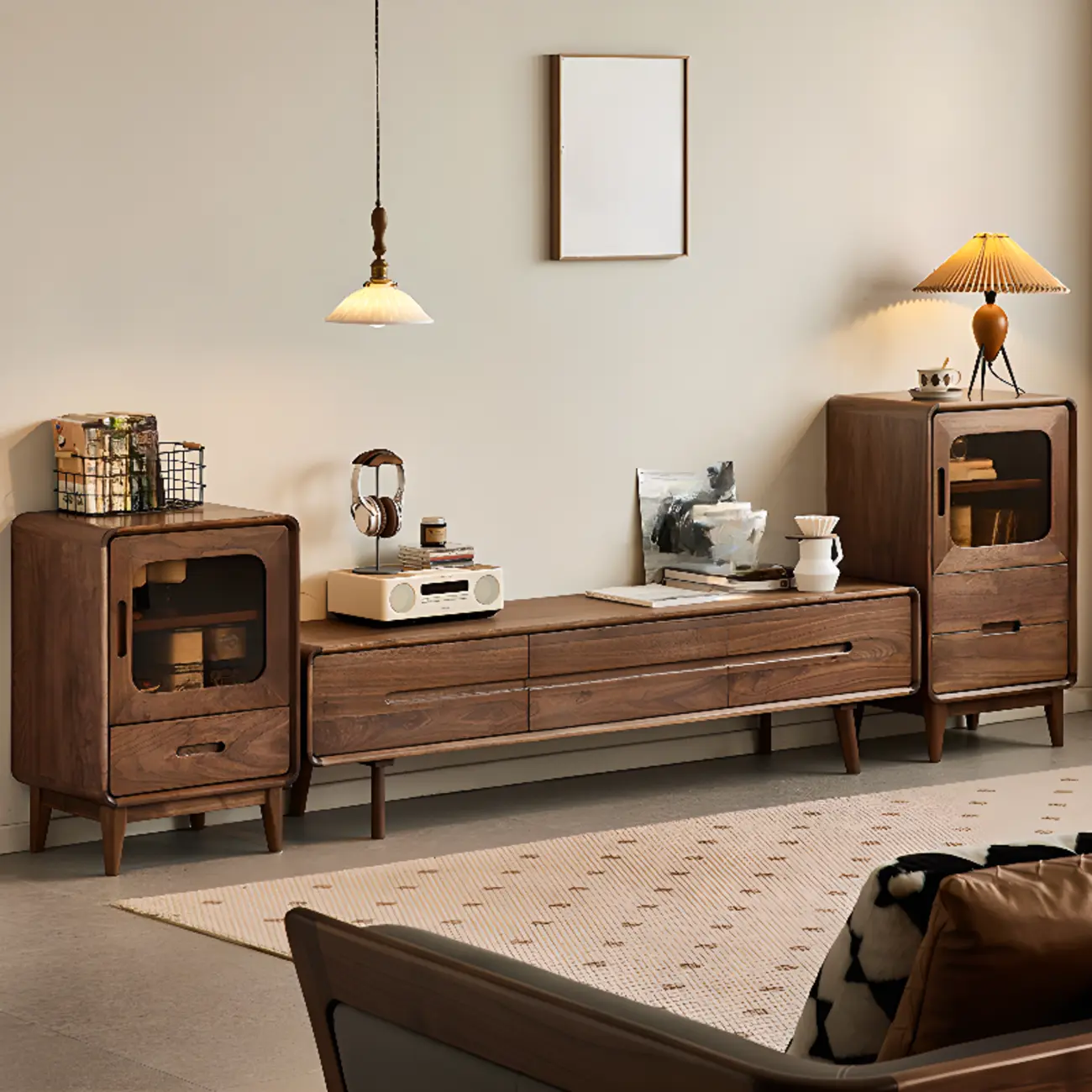 Scandinavian Wood China Cabinet with Storage Image - 6 | homeyfad