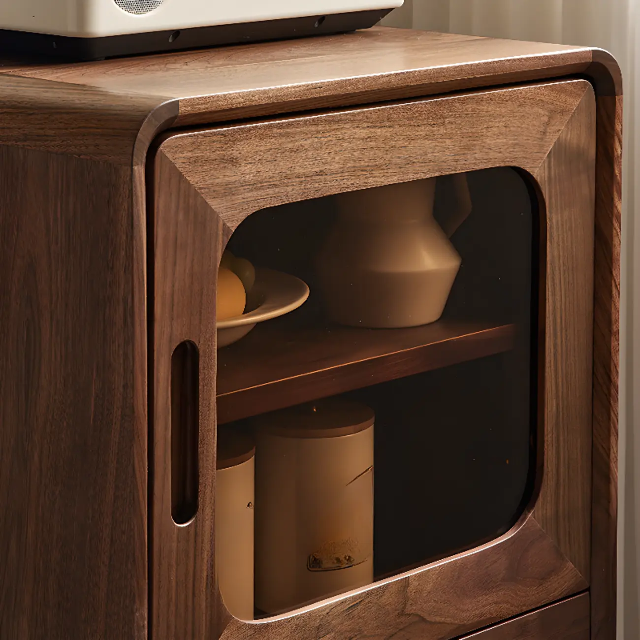 Scandinavian Wood China Cabinet with Storage Image - 7 | homeyfad