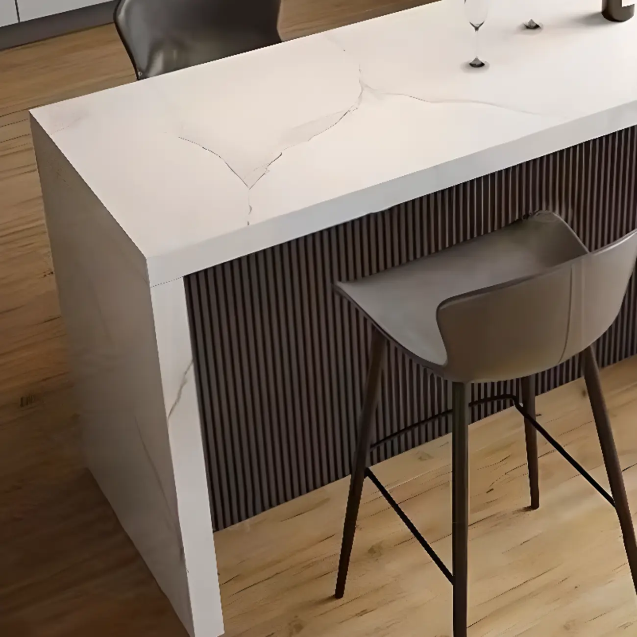 Rectangle White Marble Counter Height Bar Tables Image - 4 | homeyfad