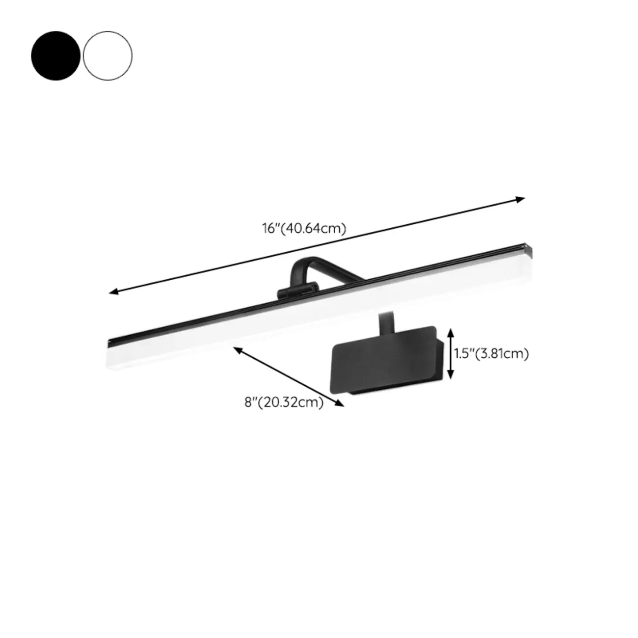 Modern Linear Vanity Light 3-Gear Dimming LED for Bathroom #size