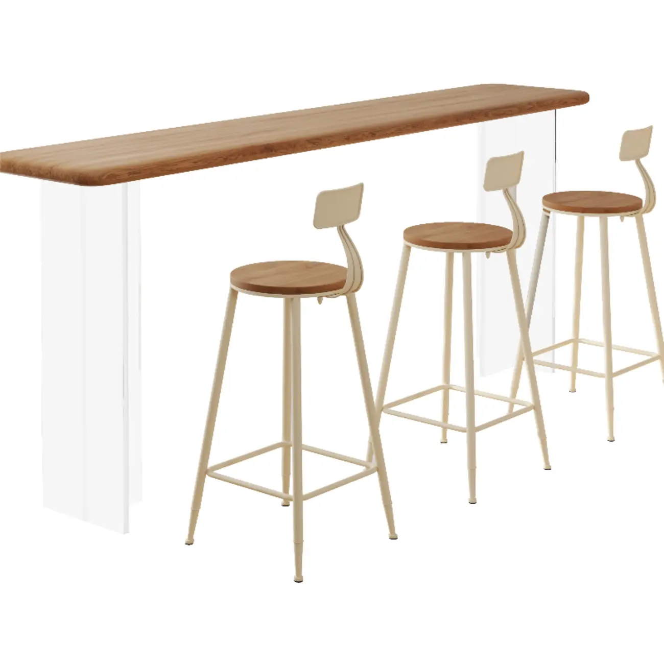 Natural Wood Bar Height Table for Modern Home Dining Image - 6 | homeyfad