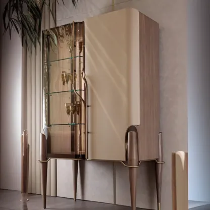 Elegant Wooden Glass Display Cabinet for Collectibles Image - 1