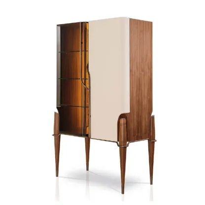 Elegant Wooden Glass Display Cabinet for Collectibles Image - 5