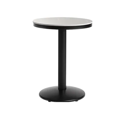 Industrial Grey Circular Stone Bar Height Table for 2 Seats Image - 2