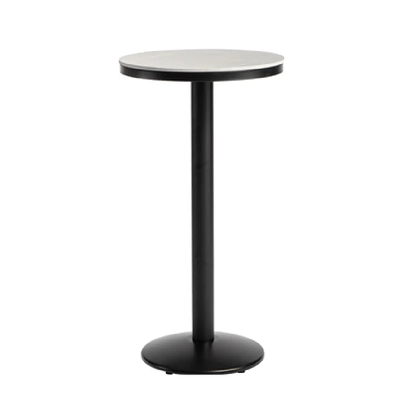 Industrial Grey Circular Stone Bar Height Table for 2 Seats Image - 3 | homeyfad