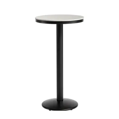 Industrial Grey Circular Stone Bar Height Table for 2 Seats Image - 3