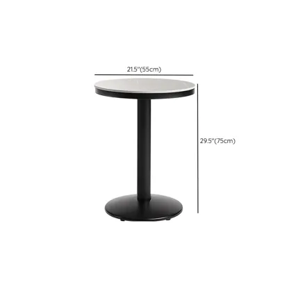 Industrial Grey Circular Stone Bar Height Table for 2 Seats #size