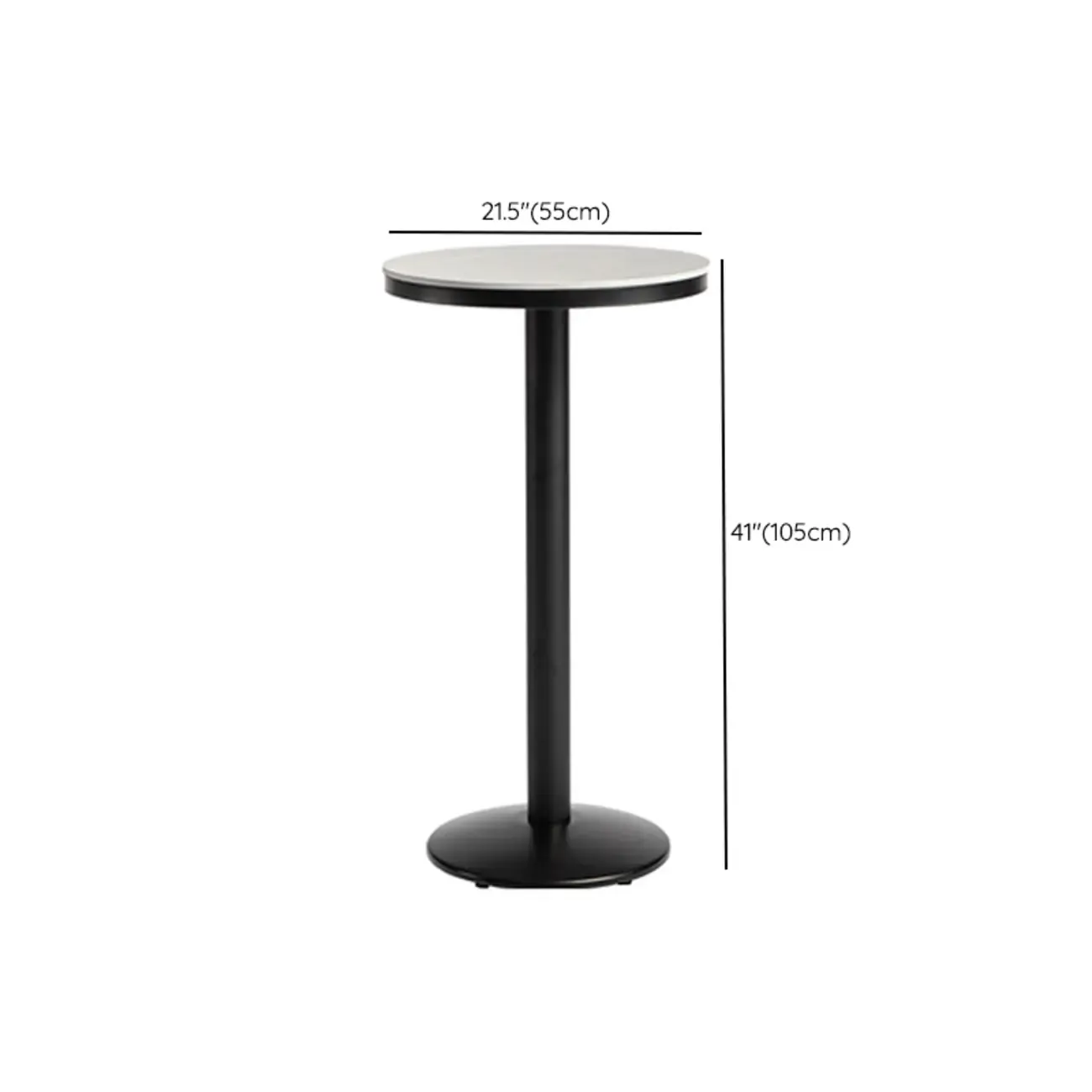 Industrial Grey Circular Stone Bar Height Table for 2 Seats Image - 17
