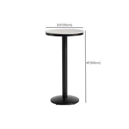 Industrial Grey Circular Stone Bar Height Table for 2 Seats Image - 17