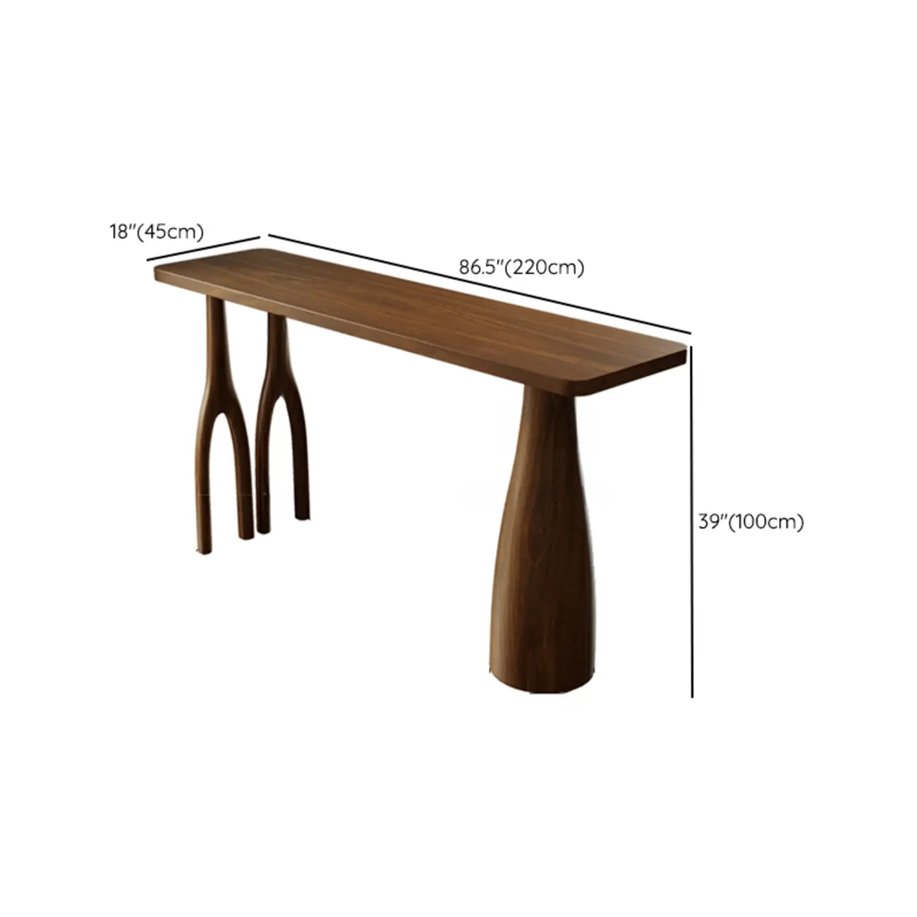 Art Deco Brown Wooden Counter Height Bar Table for Living Room Image - 14 | homeyfad