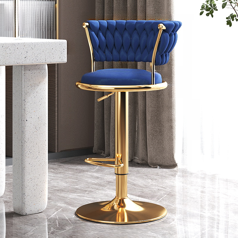 Luxurious Round Adjustable Swivel Bar Stools with Back | homeyfad