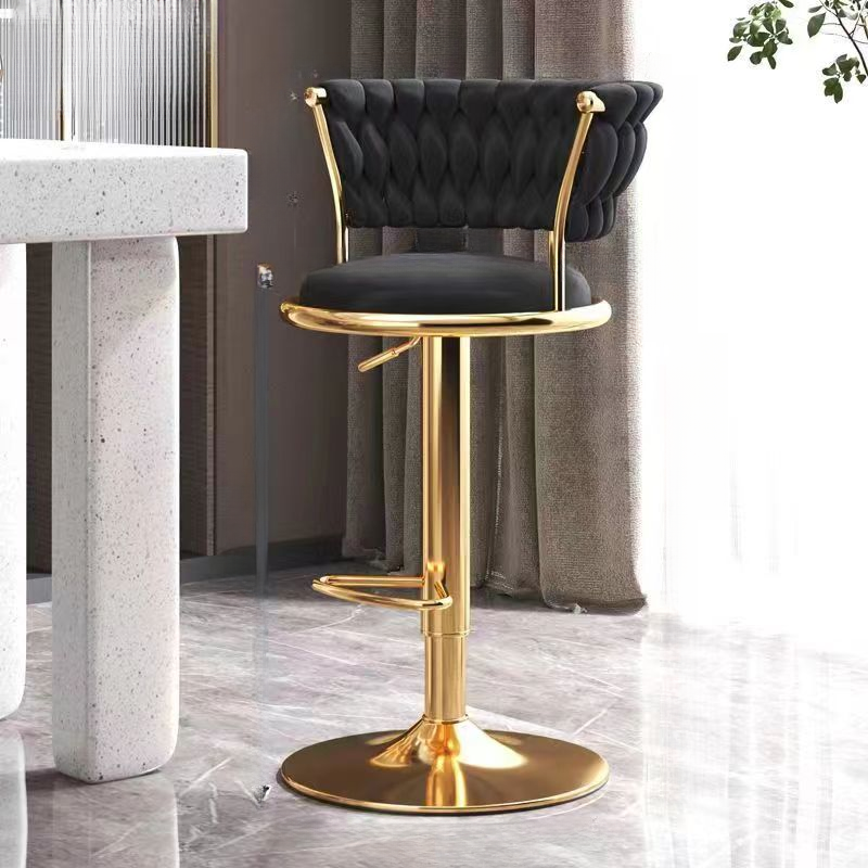 Luxurious Round Adjustable Swivel Bar Stools with Back