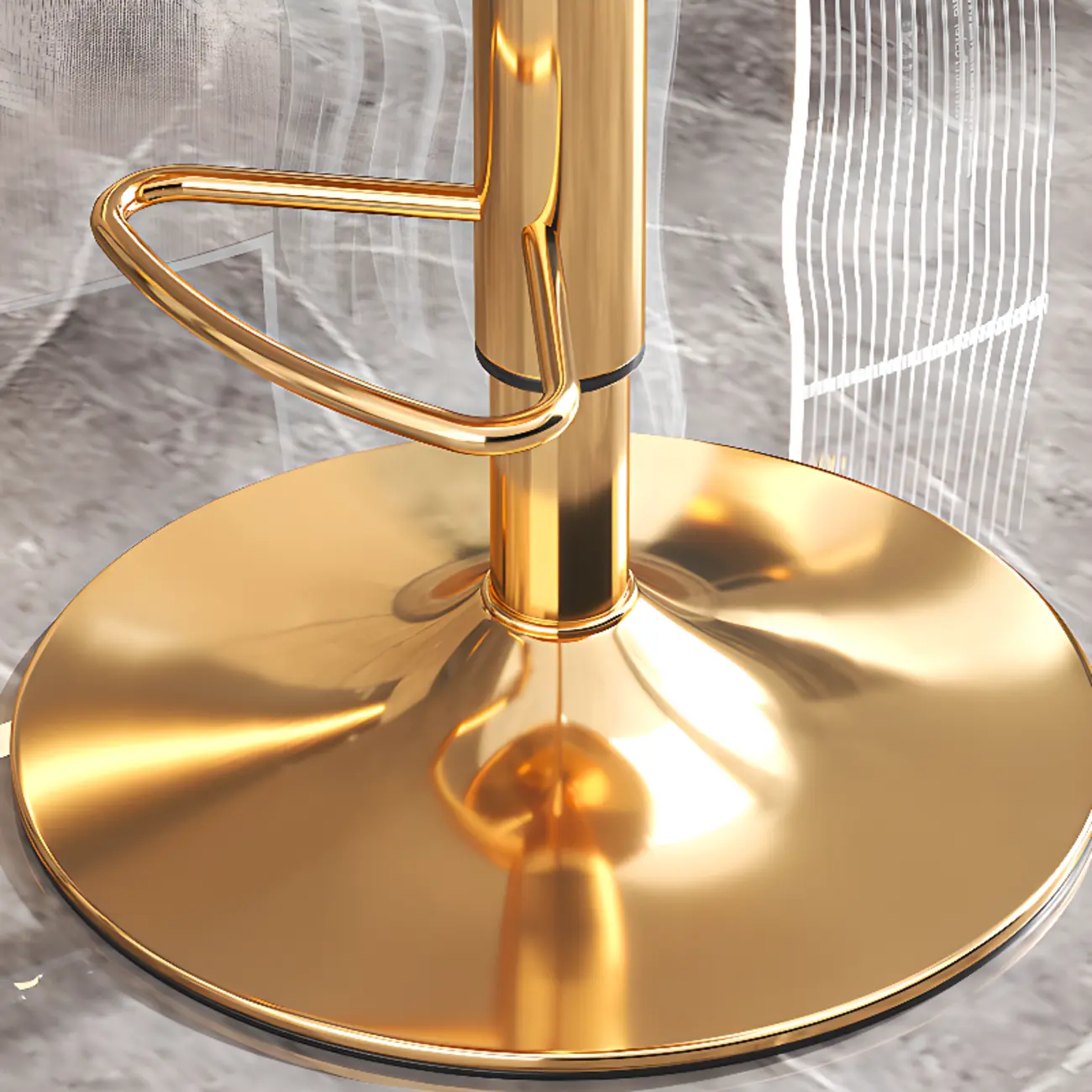 Luxurious Metal Adjustable Swivel Bar Stools with Cushioned Image - 11 | homeyfad