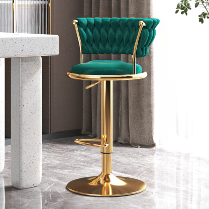 Luxurious Round Adjustable Swivel Bar Stools with Back