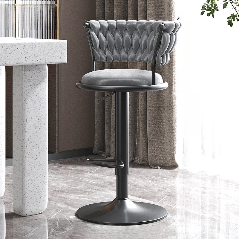 Luxurious Round Adjustable Swivel Bar Stools with Back