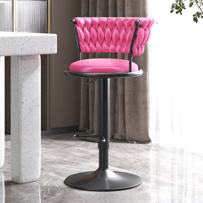 Luxurious Round Adjustable Swivel Bar Stools with Back