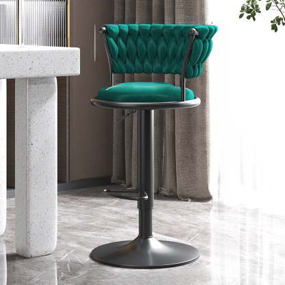 Luxurious Round Adjustable Swivel Bar Stools with Back