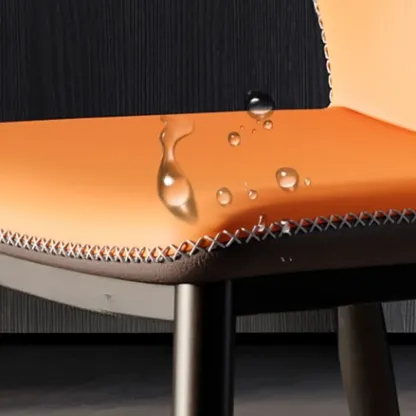 Scandinavian Faux Leather Wingback Dining Chairs Image - 15