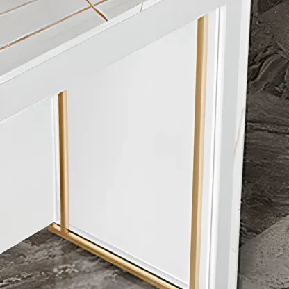 Modern Black Stone Top Bar Height Table for Kitchen Image - 6