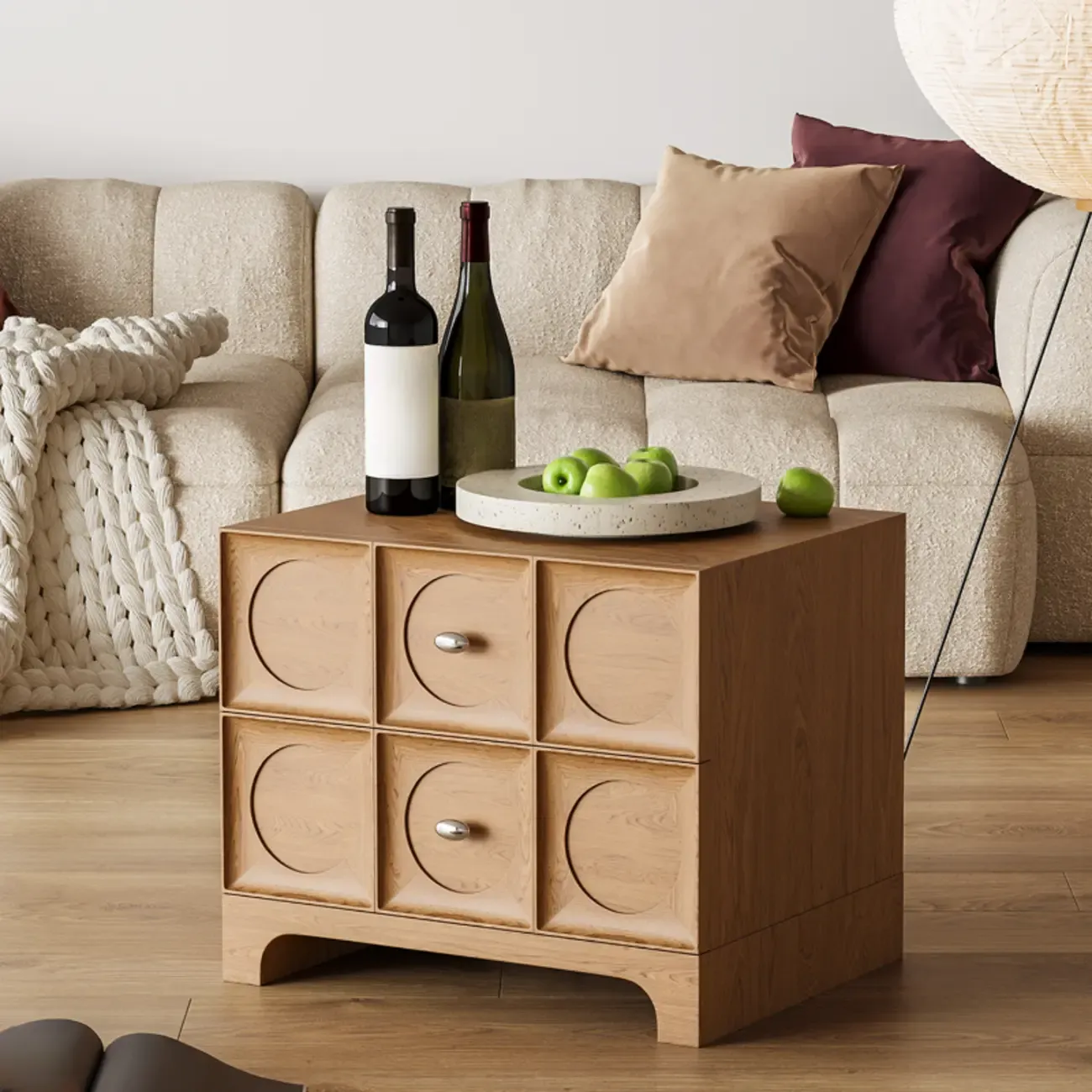 Modern Wooden Bedside Table with Stylish Drawers Image - 8