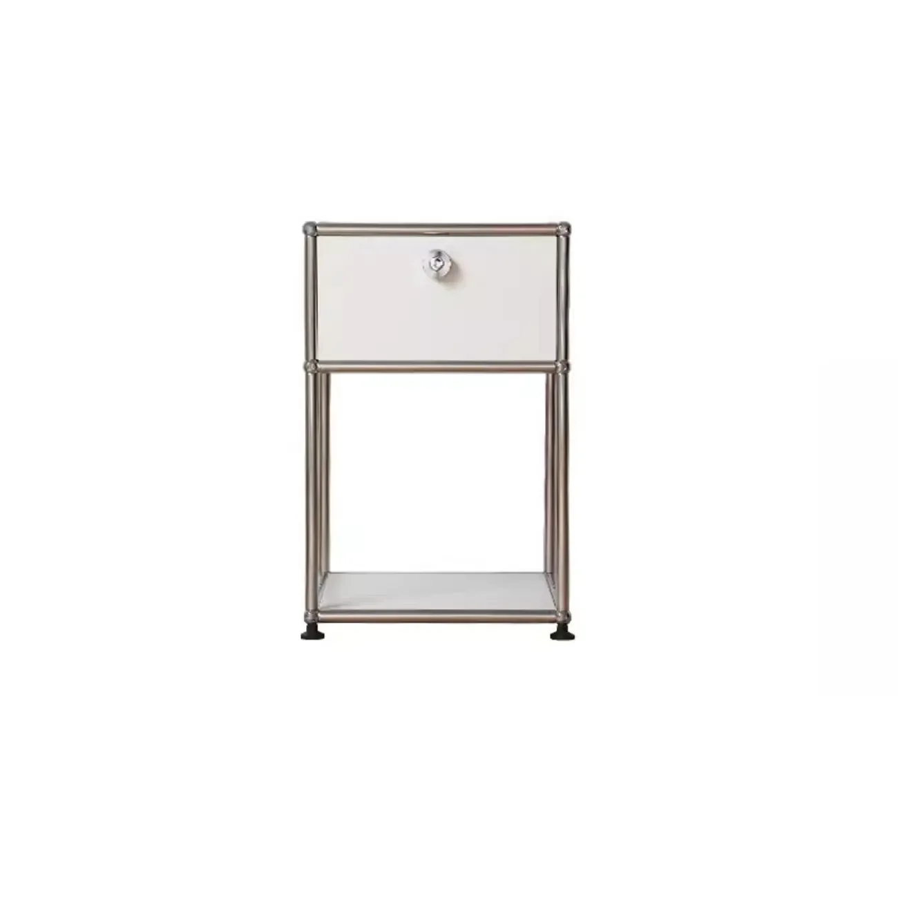 Modern Steel Nightstand with Drawer and Open Shelf | HomeyFad