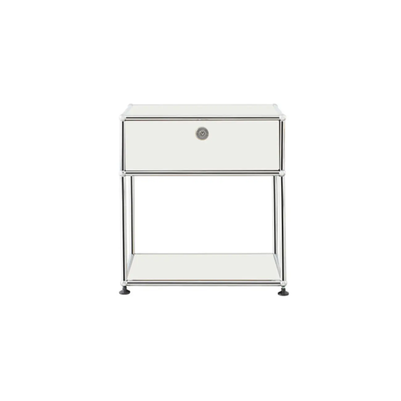 Modern Steel Nightstand with Drawer and Open Shelf Image - 24 | homeyfad
