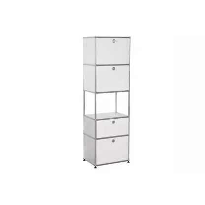 Modern Steel Nightstand with Drawer and Open Shelf Image - 27