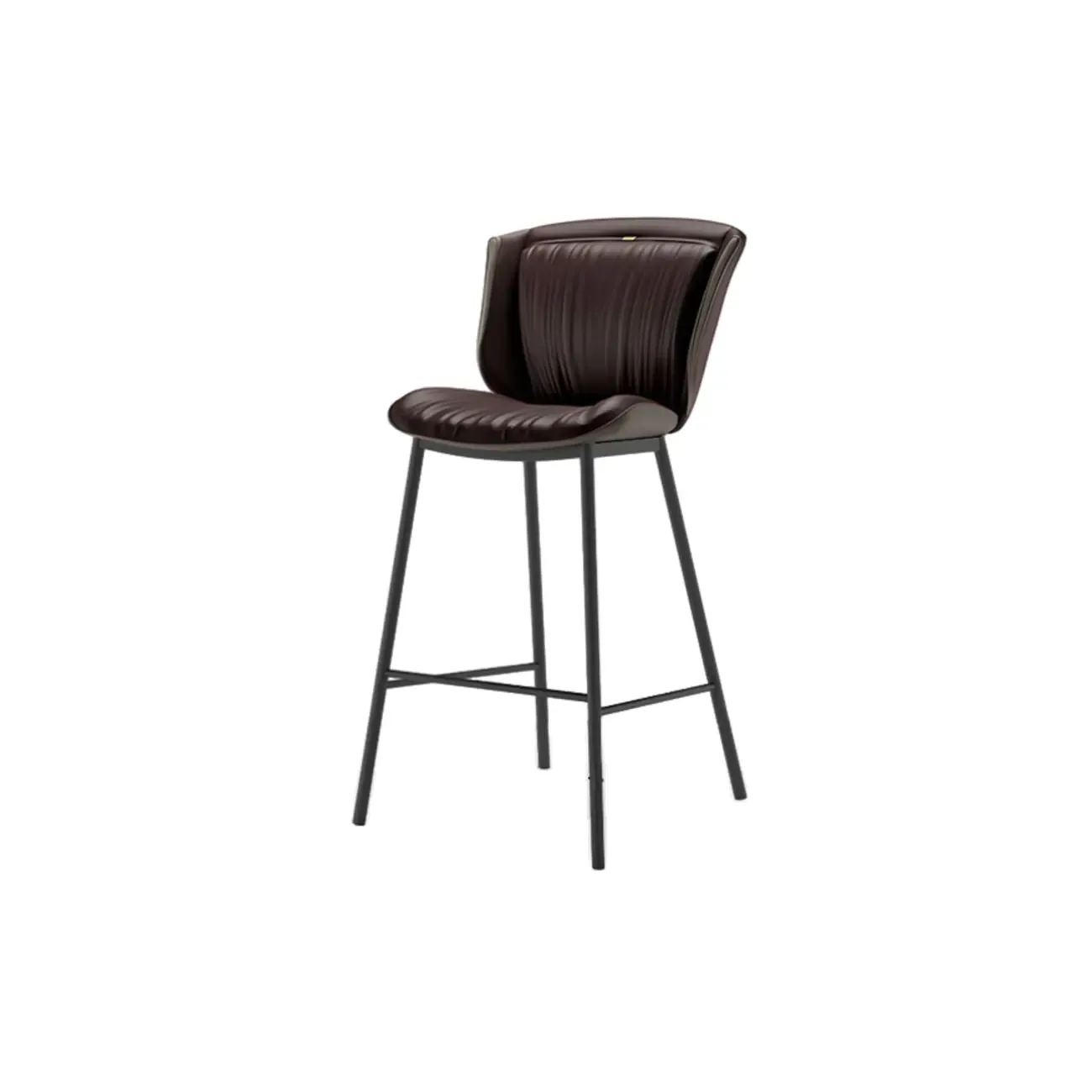 Leather Metal Frame Bistro Stool with Equestrian Seat and Foot Pedestal Image - 14
