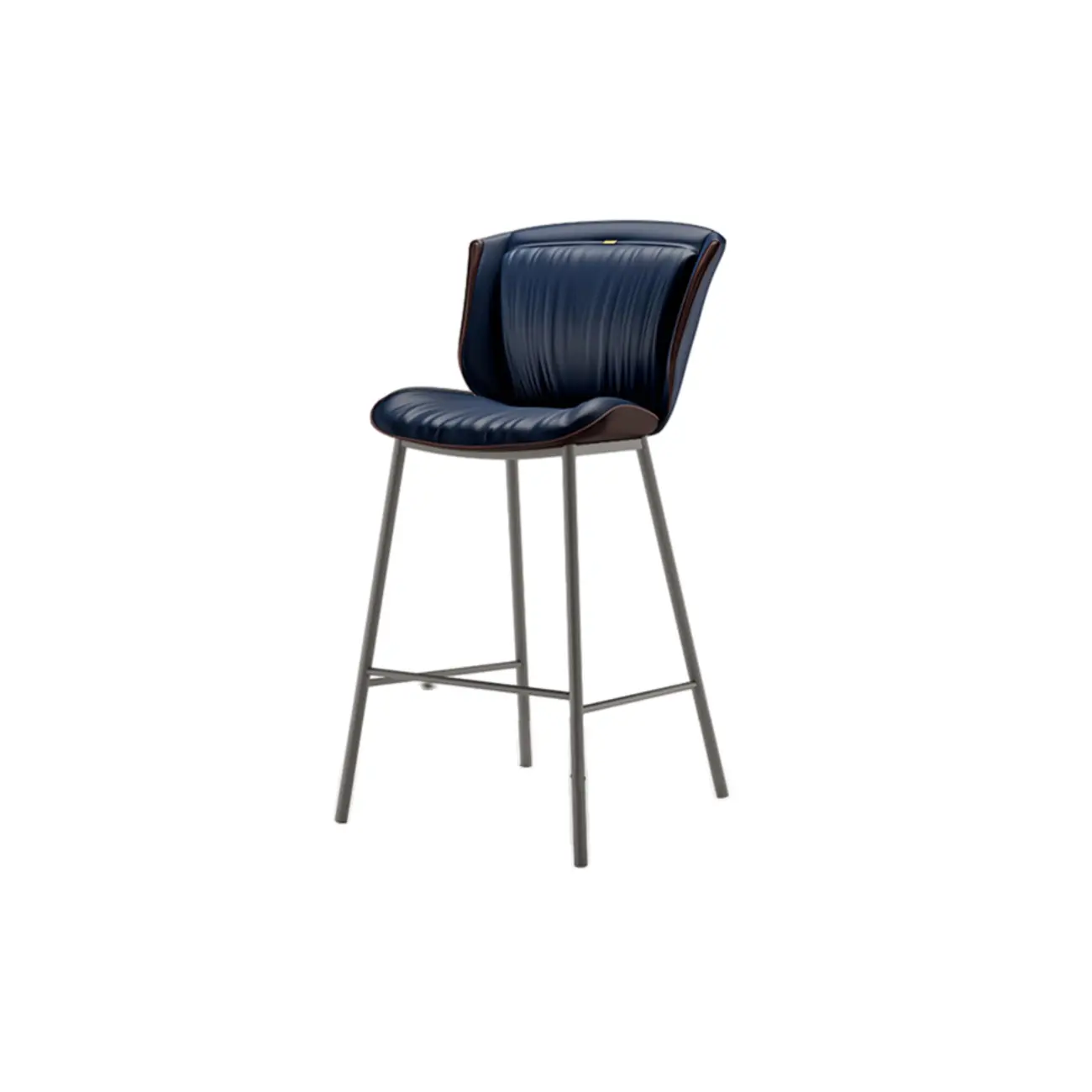 Leather Metal Frame Bistro Stool with Equestrian Seat and Foot Pedestal Image - 16 | homeyfad