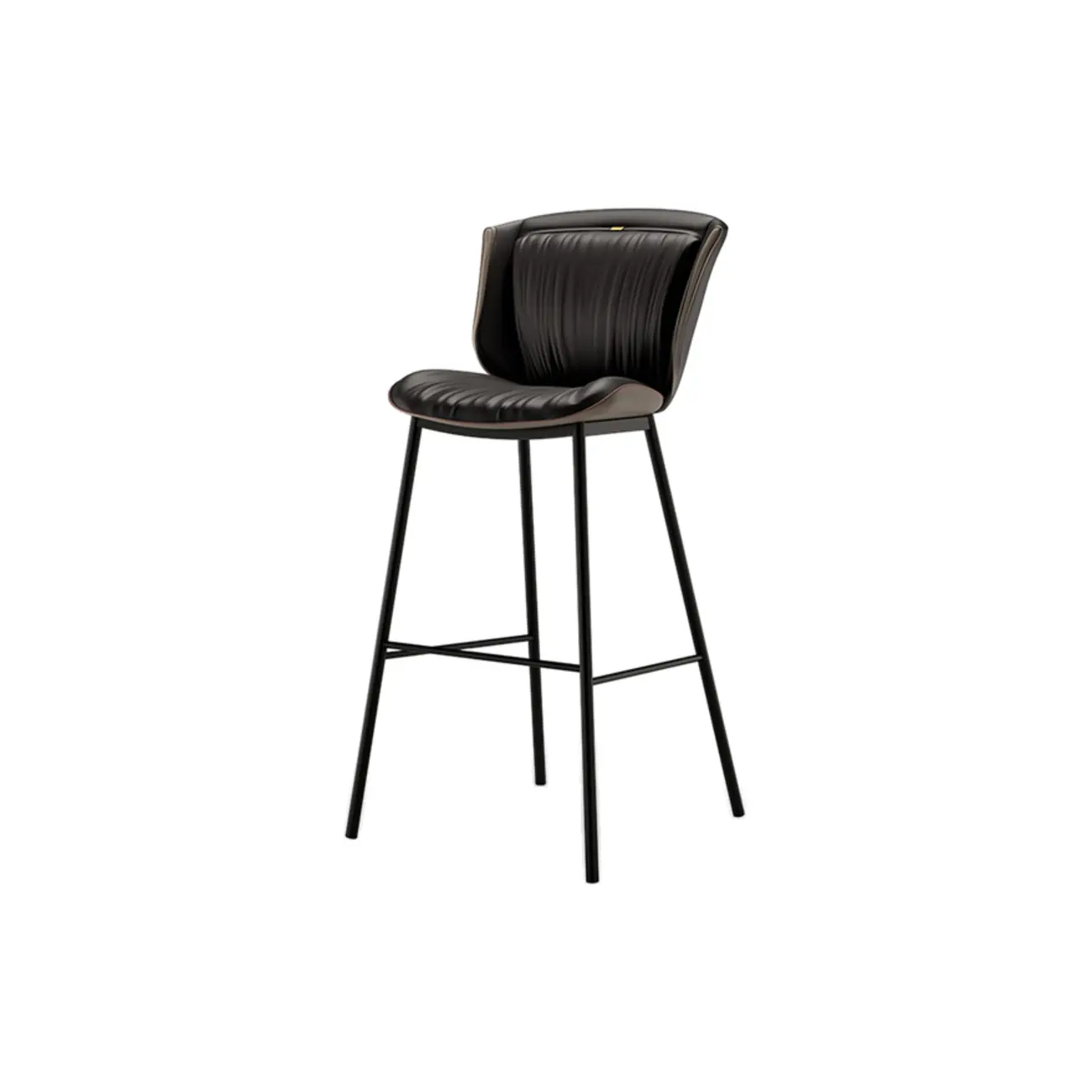 Leather Metal Frame Bistro Stool with Equestrian Seat and Foot Pedestal Image - 25 | homeyfad