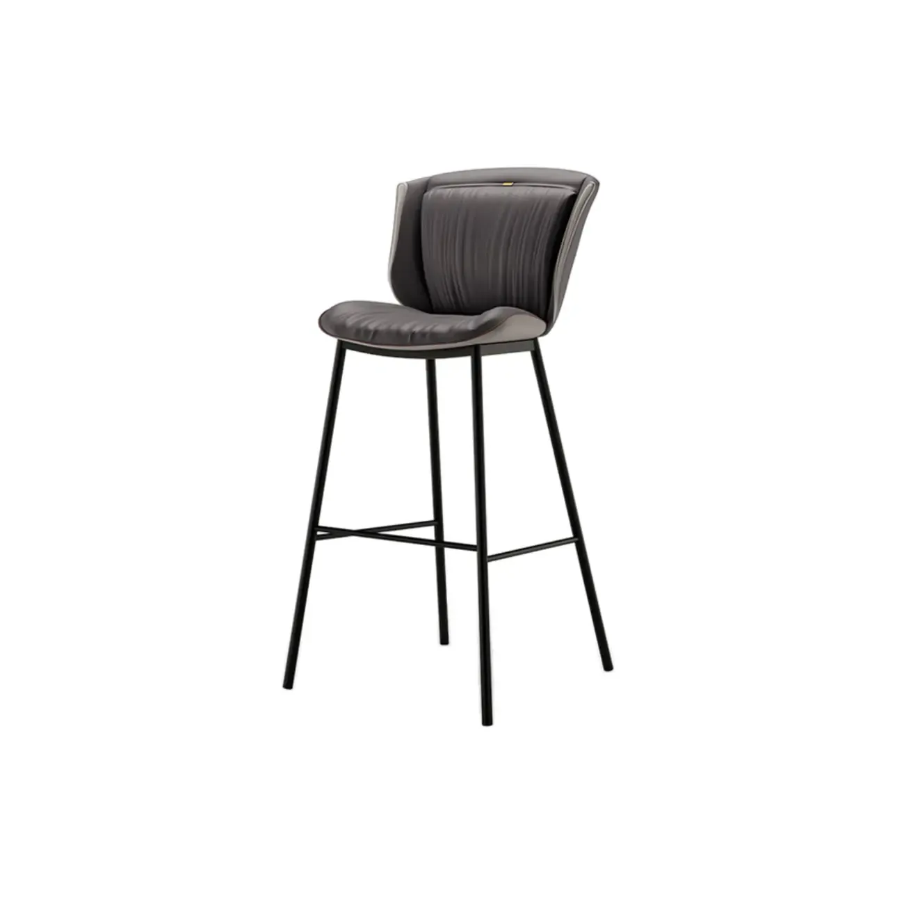 Leather Metal Frame Bistro Stool with Equestrian Seat and Foot Pedestal Image - 29