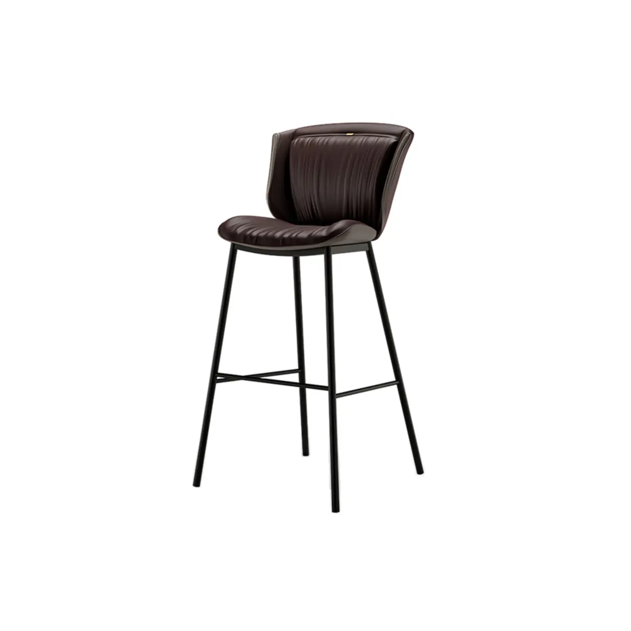 Leather Metal Frame Bistro Stool with Equestrian Seat and Foot Pedestal Image - 30 | homeyfad