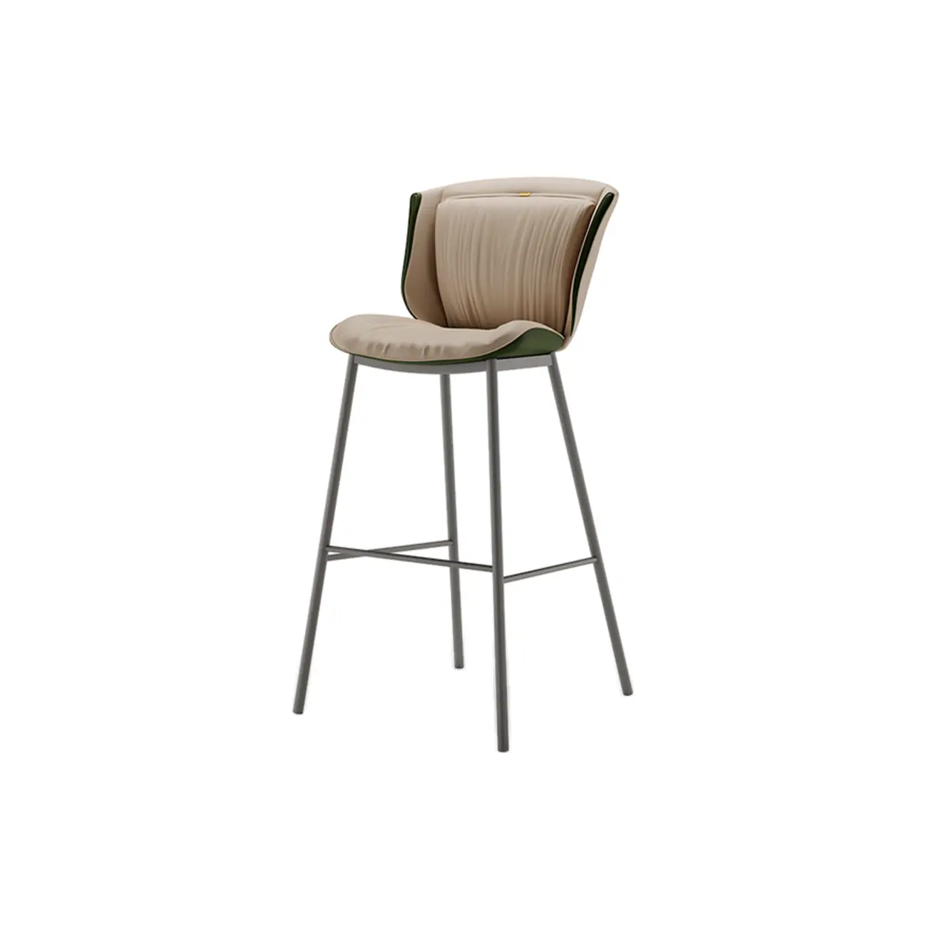 Leather Metal Frame Bistro Stool with Equestrian Seat and Foot Pedestal Image - 34 | homeyfad