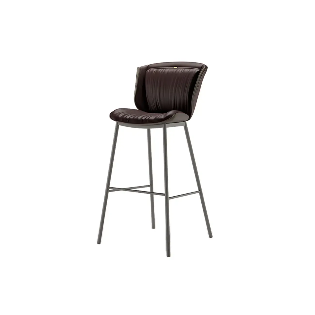 Leather Metal Frame Bistro Stool with Equestrian Seat and Foot Pedestal Image - 38