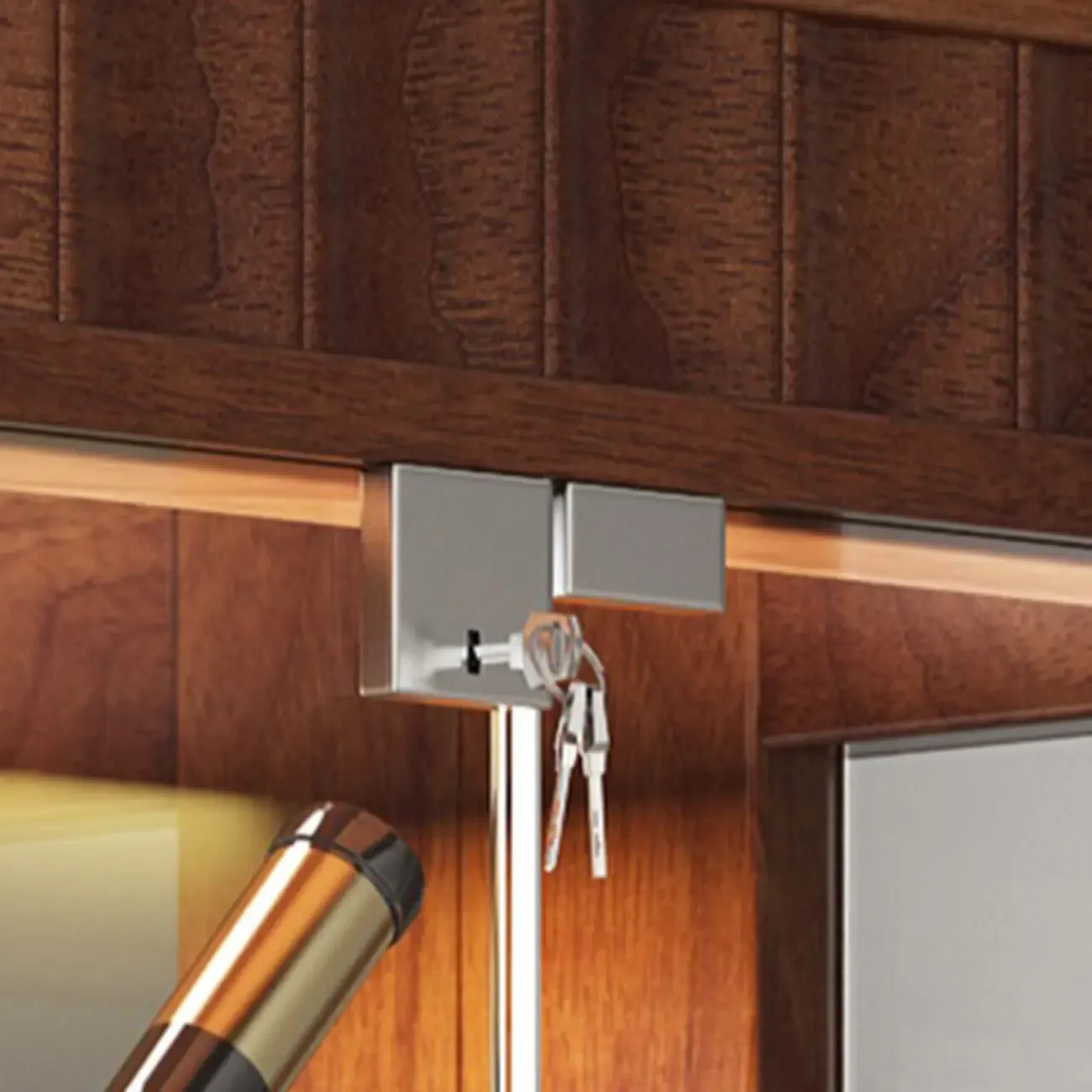 Modern Wood Wine Cabinet with Bar Glass Holder Shelf Image - 6