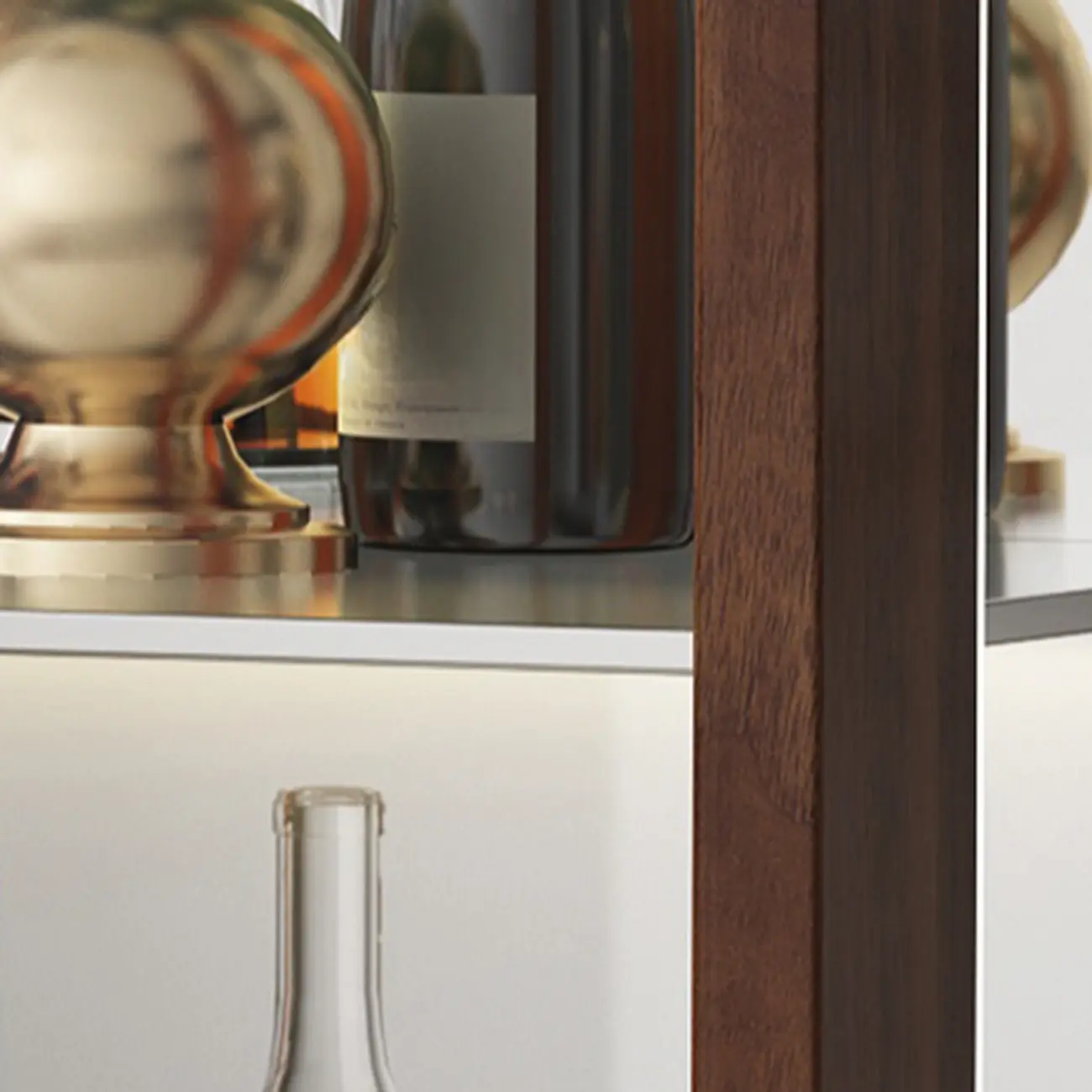 Modern Wood Wine Cabinet with Bar Glass Holder Shelf Image - 9 | homeyfad