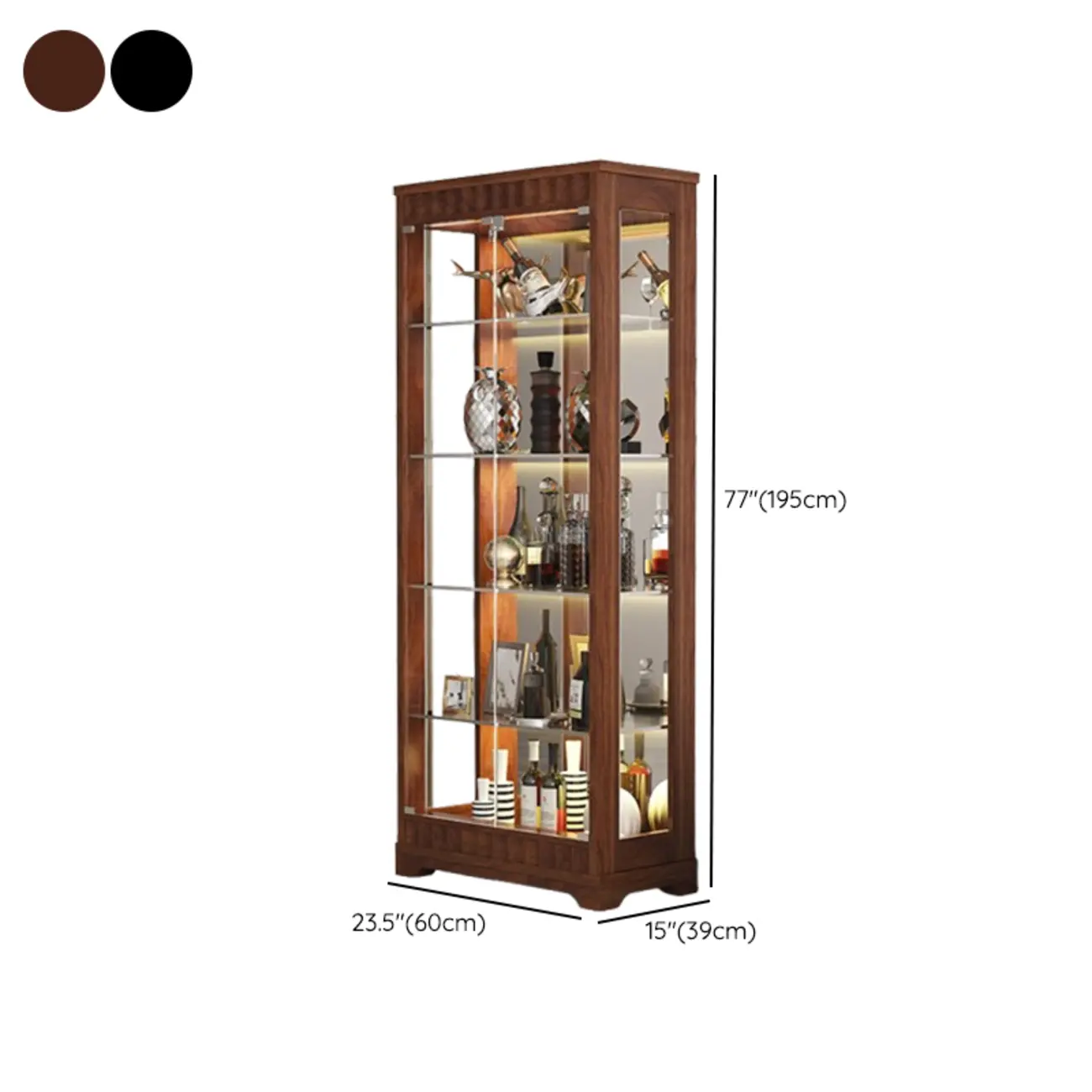 Modern Wood Wine Cabinet with Bar Glass Holder Shelf Image - 12 | homeyfad