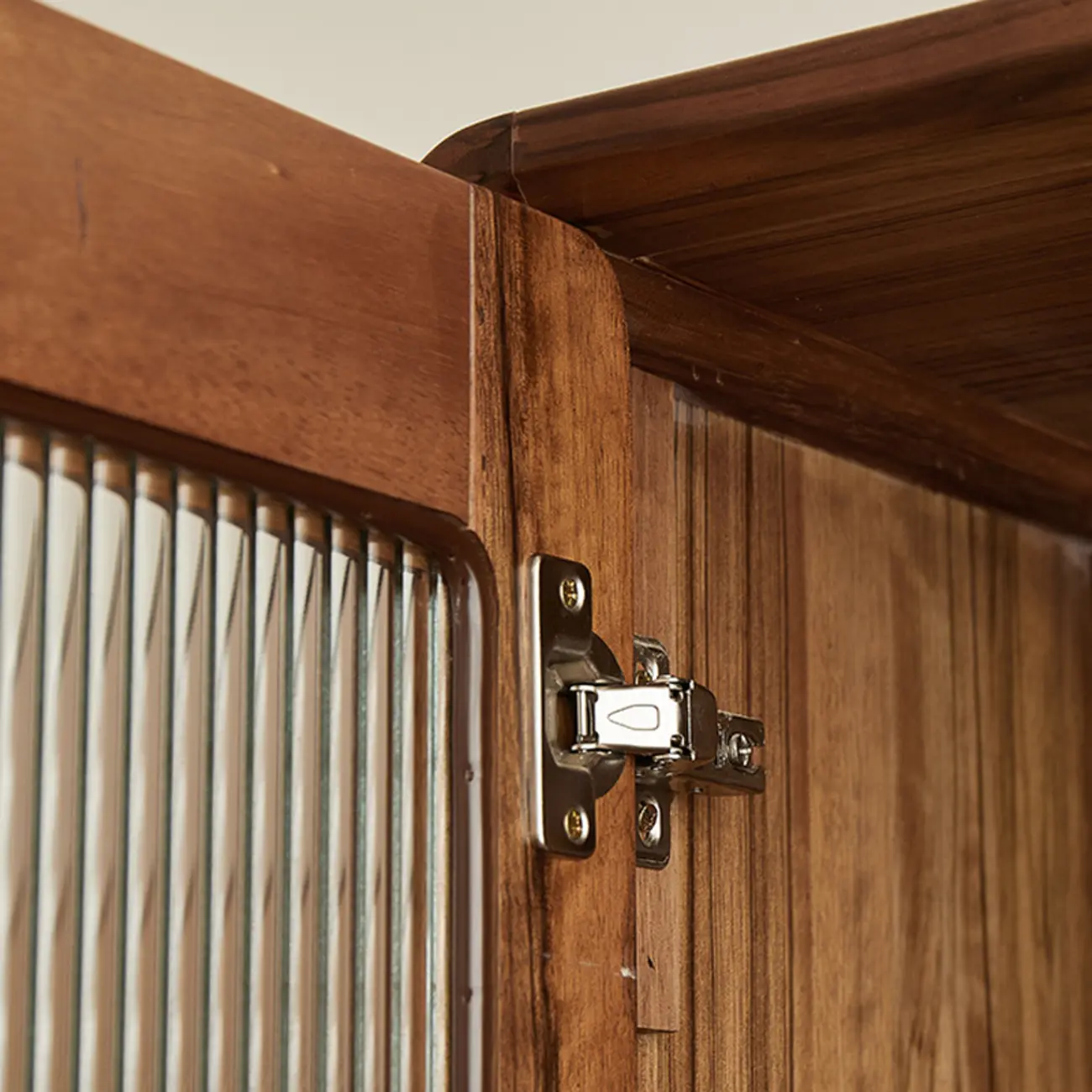 Tall Wooden Display Cabinet with Glass Door for Living Room Image - 4 | homeyfad