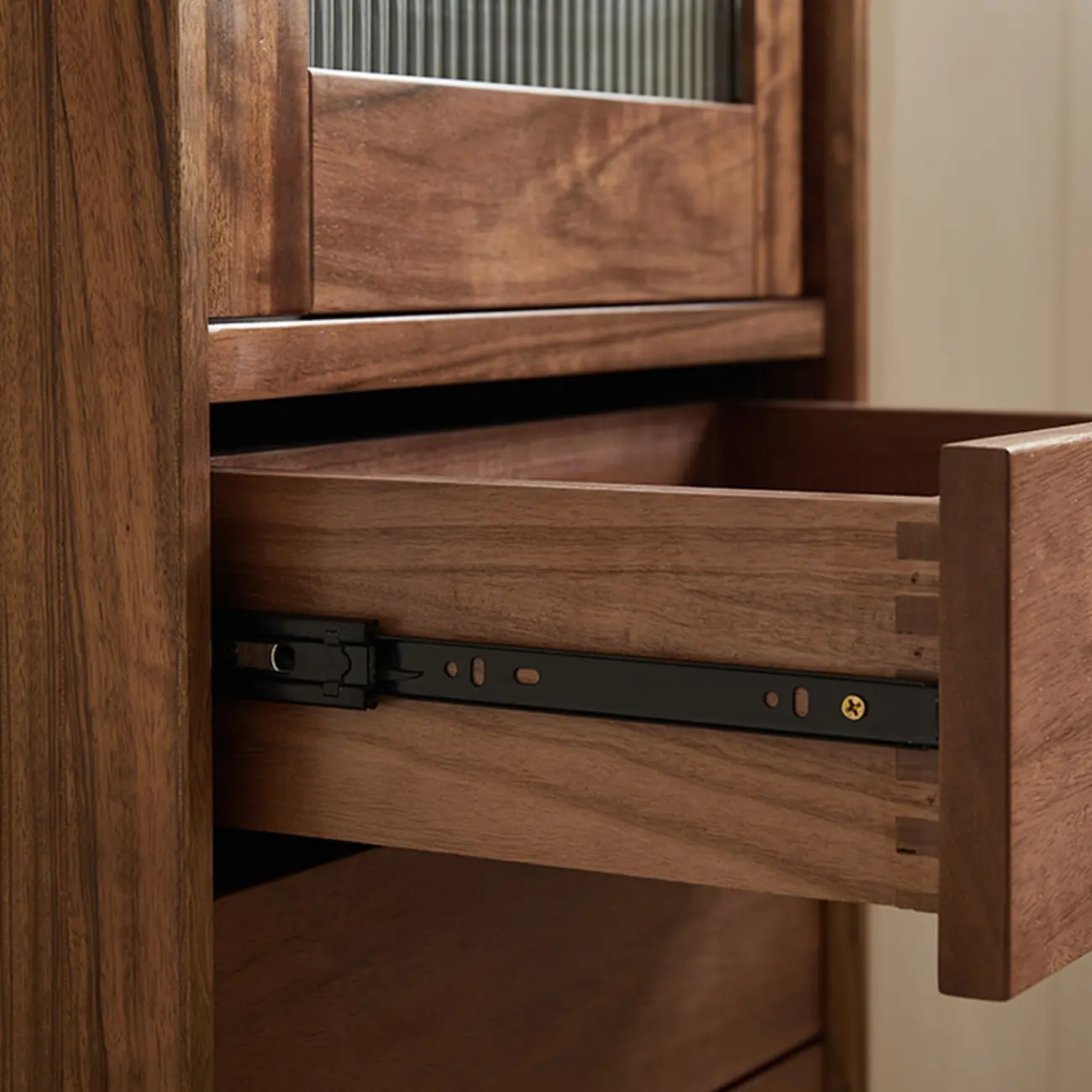 Tall Wooden Display Cabinet with Glass Door for Living Room Image - 5 | homeyfad