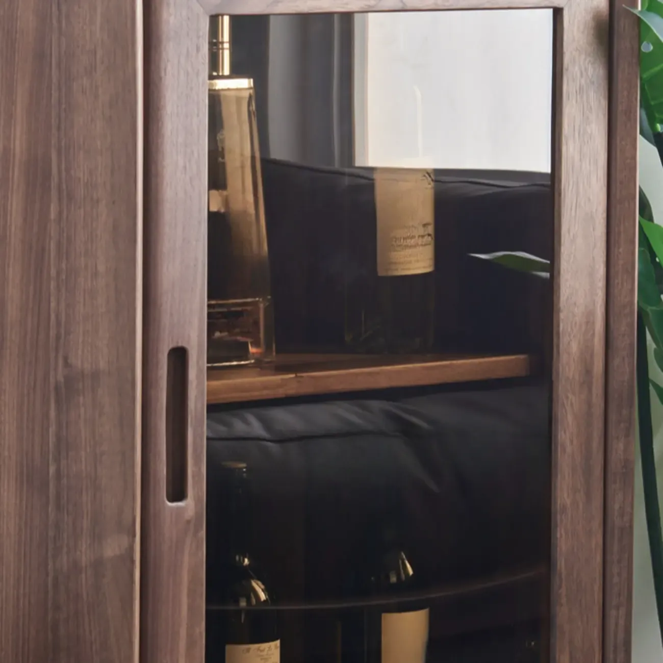 Freestanding Wood Brown Curio Cabinet with Glass Door Image - 8