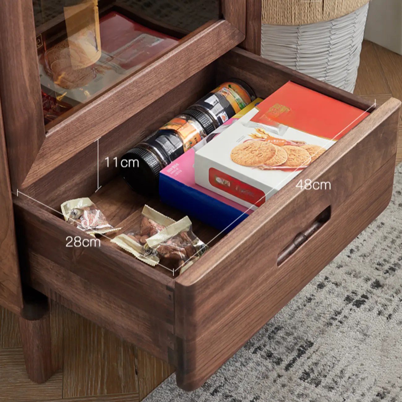 Freestanding Wood Brown Curio Cabinet with Glass Door Image - 10 | homeyfad