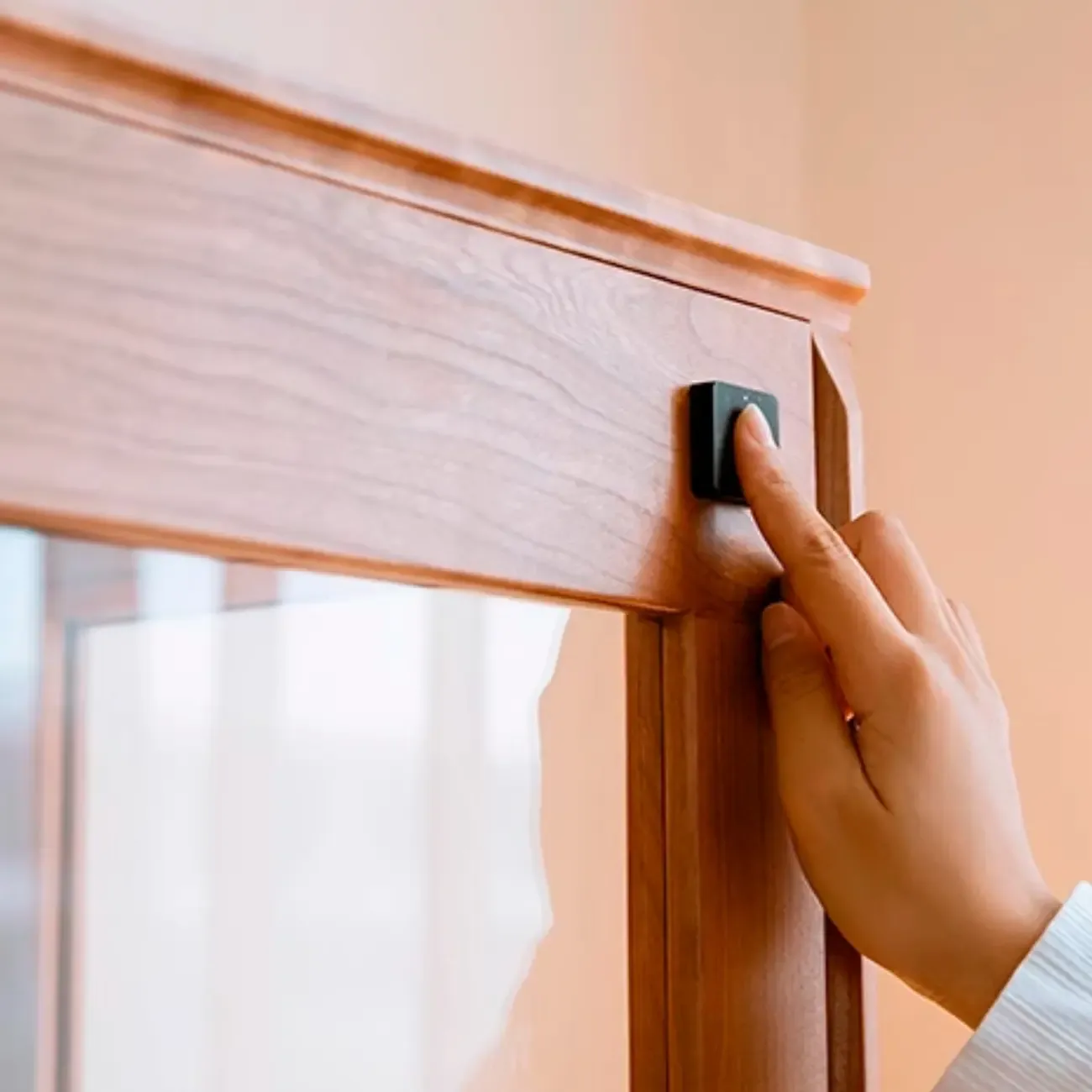 Nordic Tall Wooden 4-Shelf Curio Cabinet with Light Image - 7