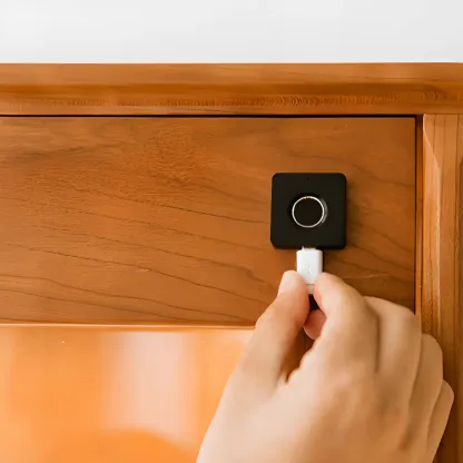 Nordic Tall Wooden 4-Shelf Curio Cabinet with Light Image - 10