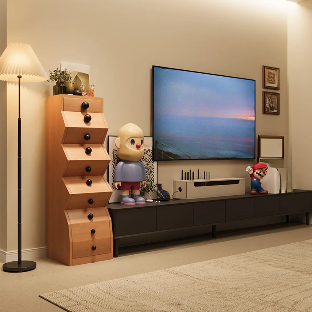 Modern Wood Top 3 Drawers Nightstand with Legs Image - 15 | homeyfad