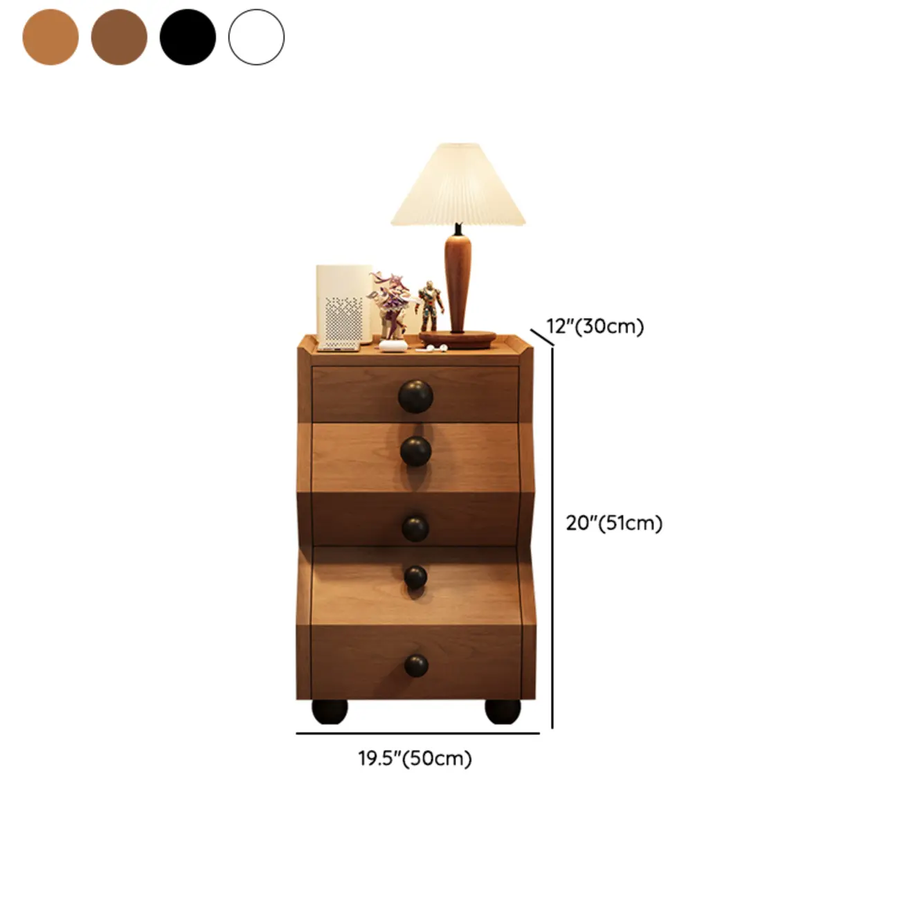 Modern Wood Top 3 Drawers Nightstand with Legs Image - 19 | homeyfad